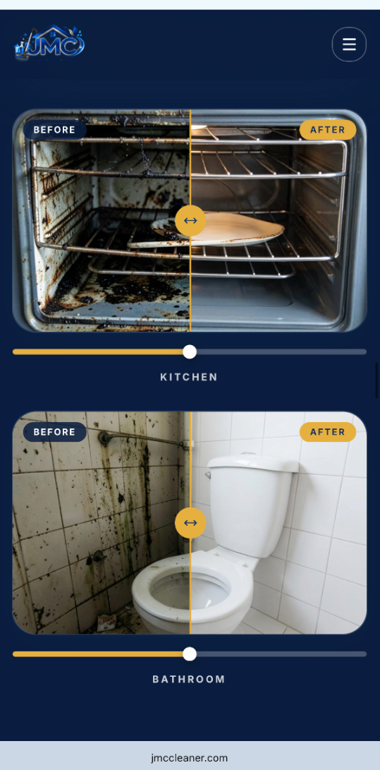 JMC Cleaning Company mobile experience