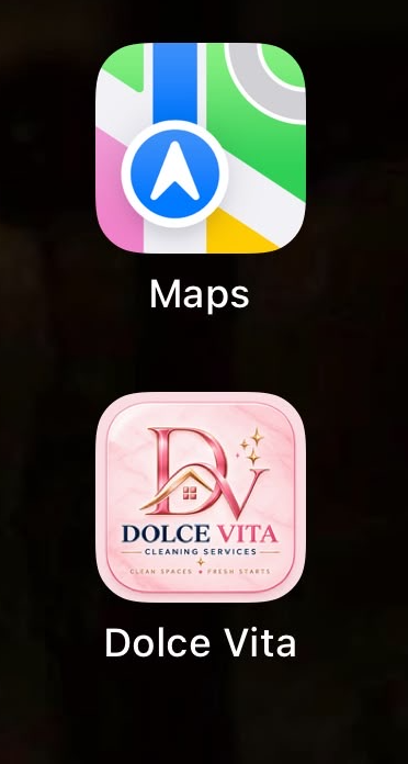 Dolce Vita Cleaning Services business application identity on a mobile device